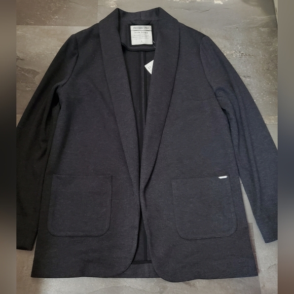 Abercrombie & Fitch Jackets & Blazers - NWT Abercrombie & Fitch Open Front Long Sleeve Blazer Jacket. Dark Grey. Size L.